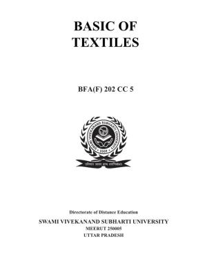 Basic of Textiles