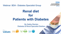 Renal Diet for Patients with Diabetes