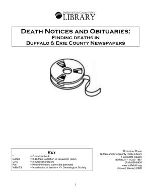 Death Notices and Obituaries: Finding Deaths in Buffalo & Erie County Newspapers
