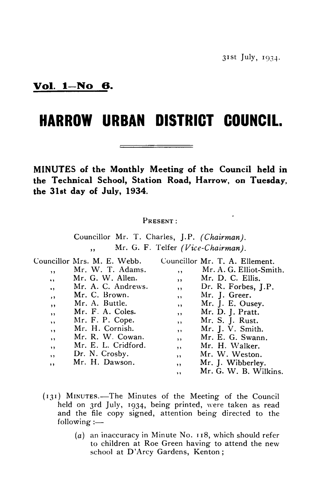Harrow Urban District Council