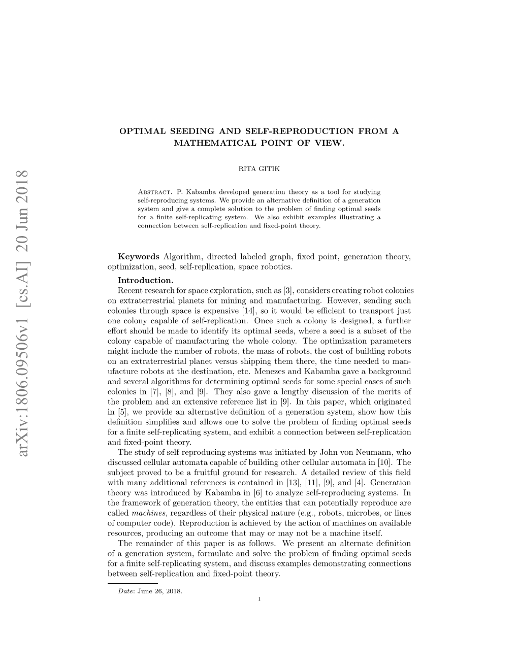 Arxiv:1806.09506V1 [Cs.AI] 20 Jun 2018 Piiain Ed Efrpiain Pc Robotics