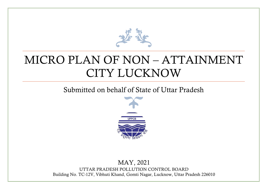 Micro Plan of Non – Attainment City Lucknow