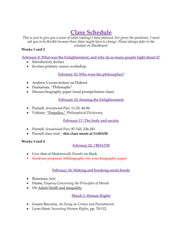 Syllabus Enlightenment S21 Course Schedule