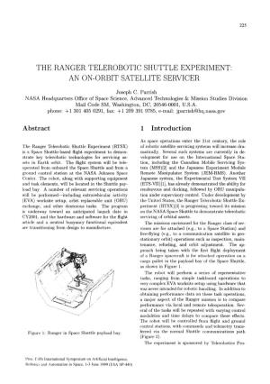 The Ranger Telerobotic Shuttle Experiment: an On-Orbit Satellite Servicer
