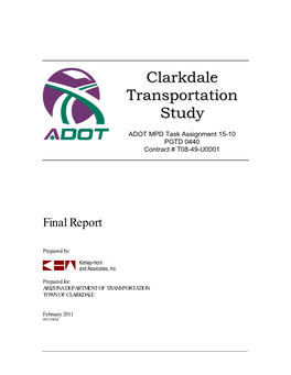 Clarkdale Transportation Study 2011 02 17 Final Report I Final Report February 2011