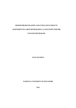 A Case Study for the Yangtze River Basin Yang