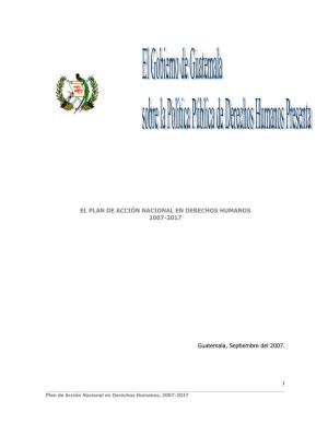 Plan De Acción Nacional En Derechos Humanos, 2007-2017