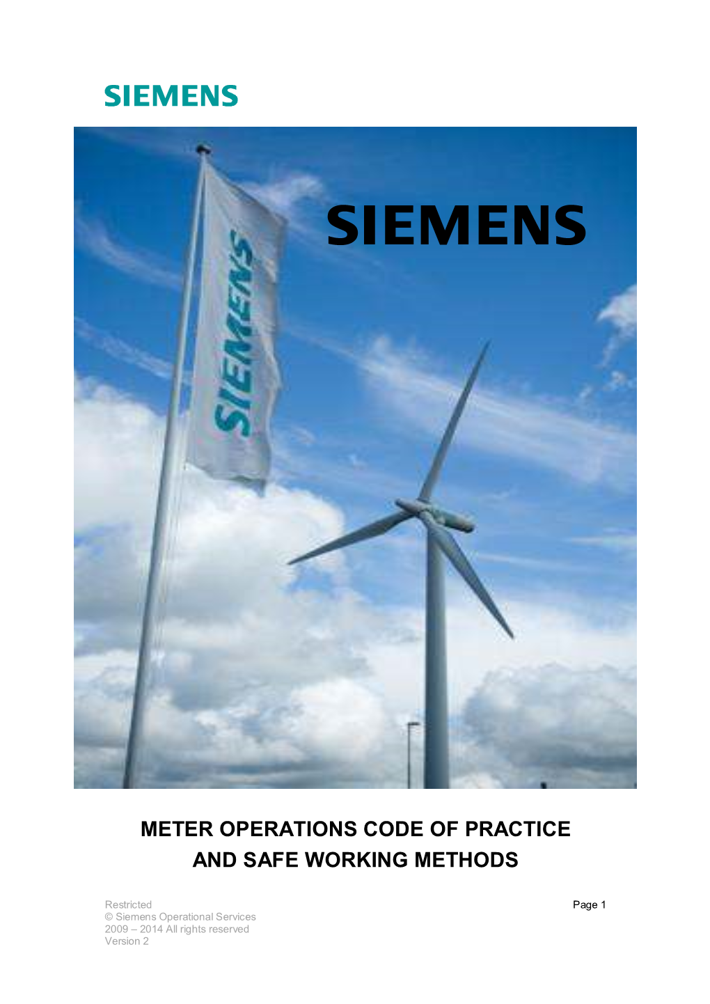 Meter Operations Code of Practice and Safe Working Methods