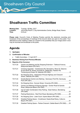 Agenda of Traffic Committee