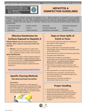 Hepatitis a Disinfection Guidelines