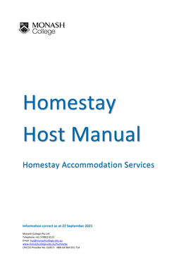 Homestay Host Manual