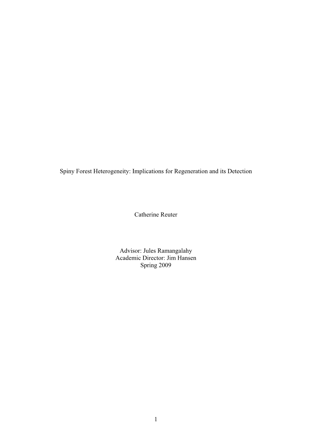 Spiny Forest Heterogeneity: Implications for Regeneration and Its Detection