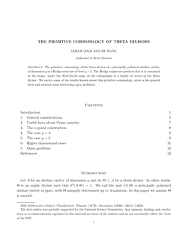 The Primitive Cohomology of Theta Divisors