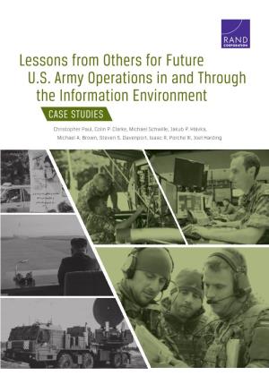 Lessons from Others for Future U.S. Army Operations in and Through the Information Environment CASE STUDIES