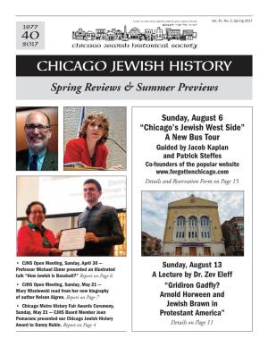 CHICAGO JEWISH HISTORY Spring Reviews & Summer Previews
