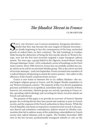 The Jihadist Threat in France CLARA BEYLER