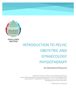 Introduction to Pelvic Obstetric and Gynaecology Physiotherapy