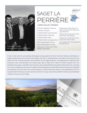 Perrière SAGET LA • Sancerre PERRIÈRE Saget La Perrière LOIRE VALLEY, FRANCE