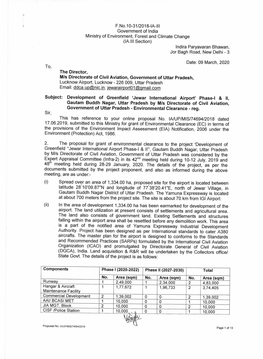 F.No.10-31/2018-1A-111 Government of India Ministry of Environment, Forest and Climate Change (IA.III Section) Indira Paryavaran Bhawan, Jor Bagh Road, New Delhi - 3