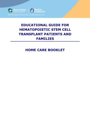 Stem Cell Transplant Home Care Booklet