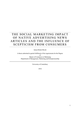 The Social Marketing Impact of Native Advertising News Articles and The