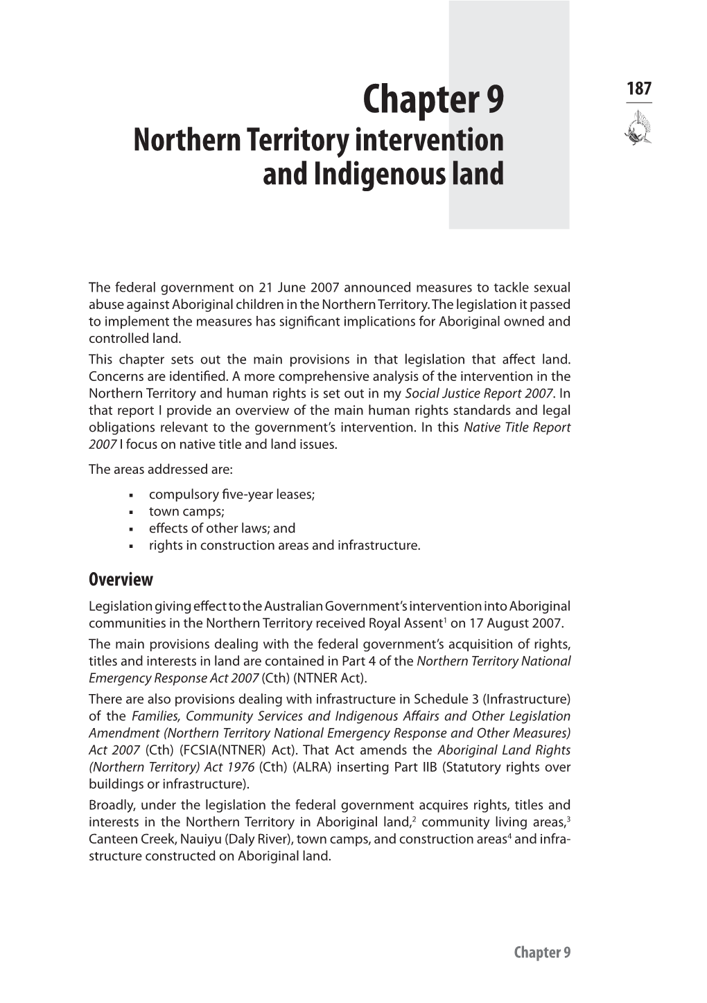 Chapter 9: Northern Territory Intervention and Indigenous Land