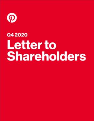 Q4 2020 Letter to Shareholders Business Highlight