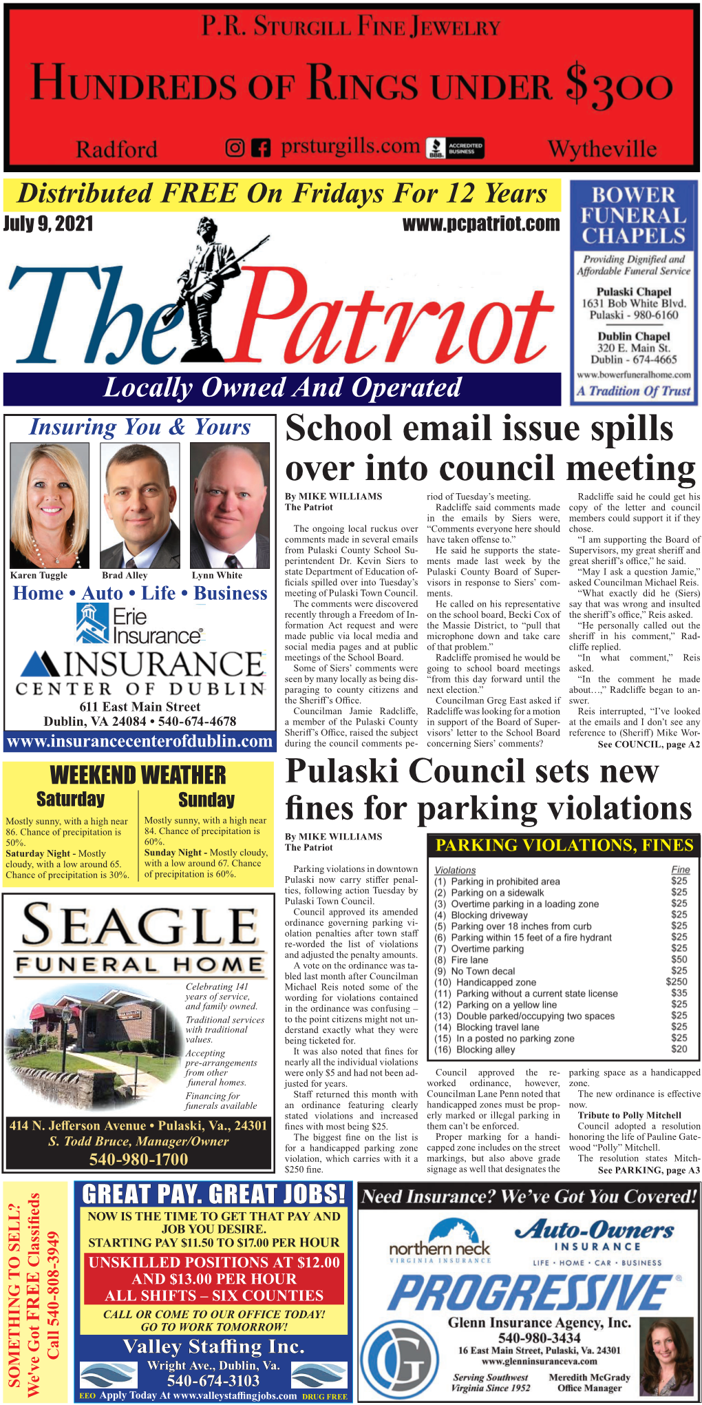 School Email Issue Spills Over Into Council Meeting by MIKE WILLIAMS Riod of Tuesday’S Meeting