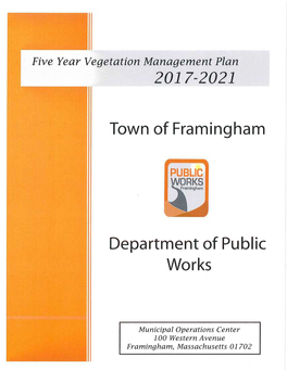 Vegetation Management Plan 2017-2021