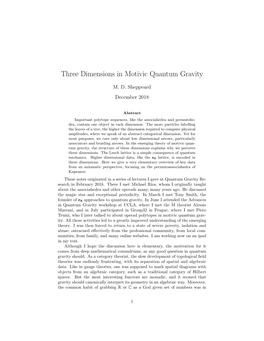 Three Dimensions in Motivic Quantum Gravity