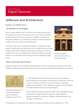 Jefferson and Architecture
