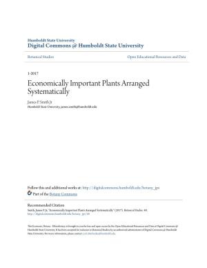 Economically Important Plants Arranged Systematically James P