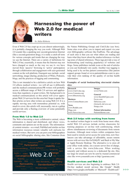 Harnessing the Power of Web 2.0 for Medical Writers (Juliet Roberts