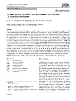 Synthesis, in Vitro Cytotoxicity and Anti-Platelet Activity of New 1,3-Bentzenedisulfonamides
