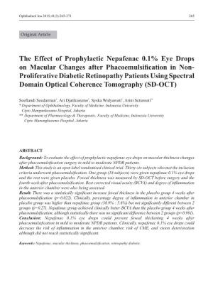 The Effect of Prophylactic Nepafenac 0.1% Eye Drops
