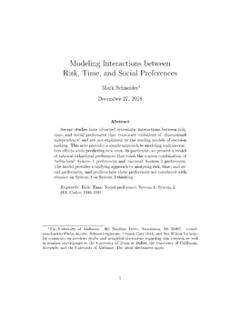 Modeling Interactions Between Risk, Time, and Social Preferences
