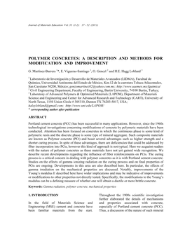 Polymer Concretes: a Description and Methods for Modification and Improvement