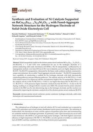 Synthesis and Evaluation of Ni Catalysts Supported on Bace0