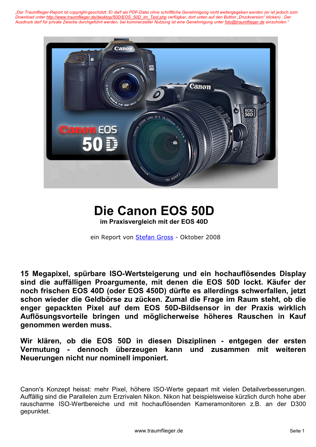 Die Canon EOS 50D Im Praxisvergleich Mit Der EOS 40D