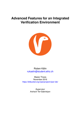 Advanced Features for an Integrated Verification Environment