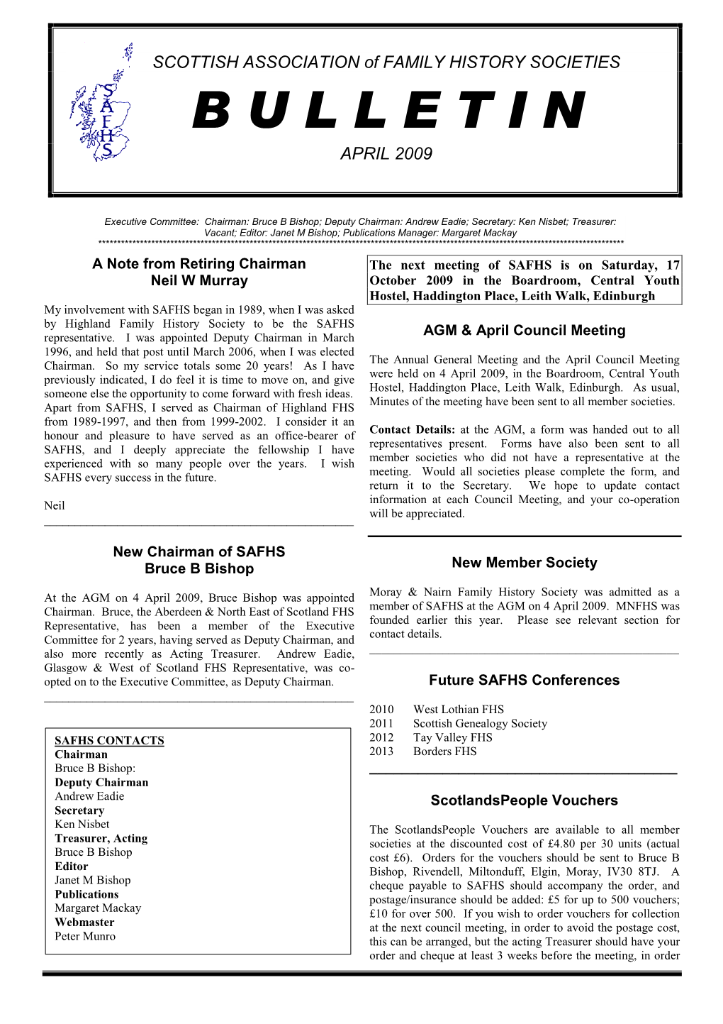 Bulletin April 2009