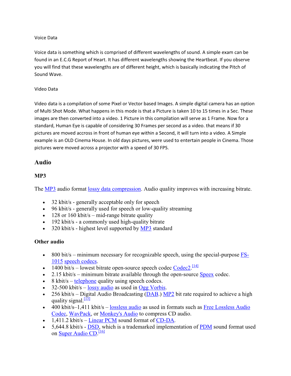 MP3 the MP3 Audio Format Lossy Data Compression. Audio Quality