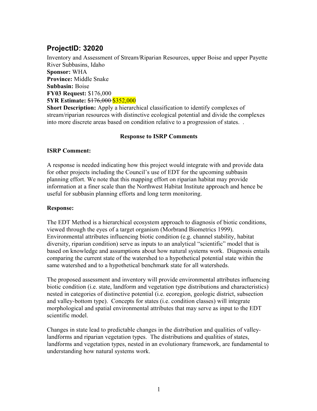 Inventory and Assessment of Stream/Riparian Resources, Upper Boise and Upper Payette River