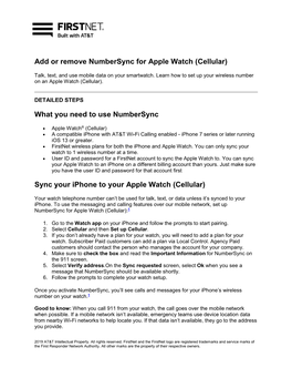 Add Or Remove Numbersync for Apple Watch (Cellular)