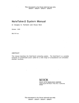 Notetaker2 Systenl Manual