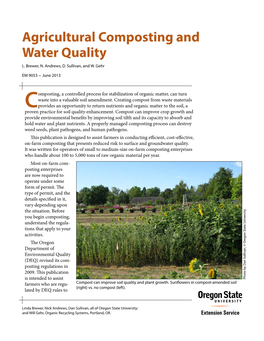 Agricultural Composting and Water Quality L