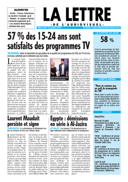 57 % Des 15-24 Ans Sont Satisfaits Des Programmes TV