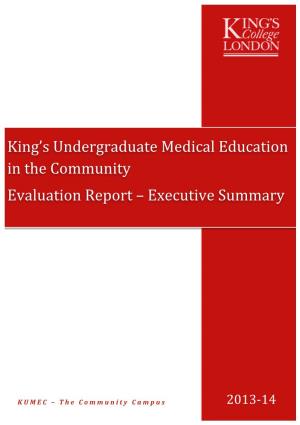 King's Undergraduate Medical Education in the Community
