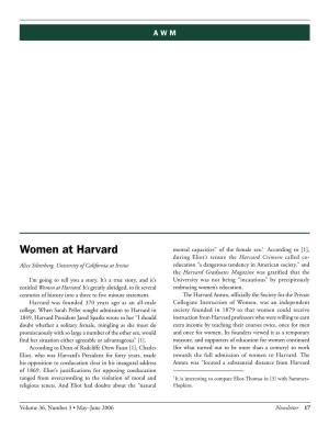 Women at Harvard