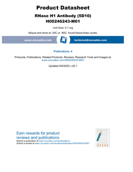 Product Datasheet Rnase H1 Antibody (5D10